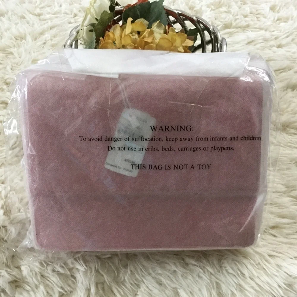 Two Sided Pink Faux Saffiano Crossbody Satchel